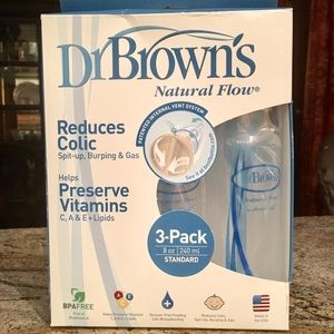 Dr. Browns three pack natural flow bottles (new)